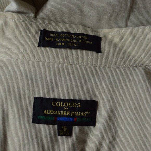 Colours by ALEXANDER JULIAN Men sz 16 or 34|35 100% Cotton Dress Shirt - Picture 7 of 7